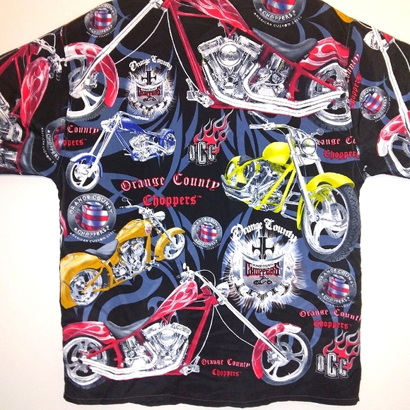 Vintage Orange County Chopper Short Sleeve Button Down Men's Size Large - Picture 4 of 12